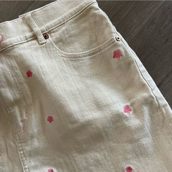 New LOFT Star Fresh Cream High Rise Cut Off Denim Shorts - Picture 3 of 7